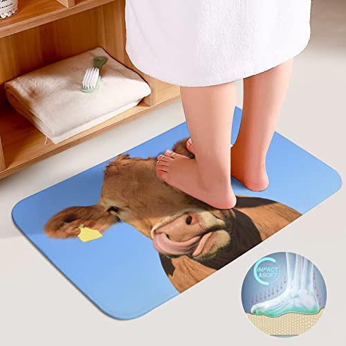 3 Teilig Badematte Set braune Kuh 3D Badematten Set rutschfest, Badezimmerteppich,U-förmiger WC-Vorleger,WC-Deckelbezug… – Bild 7