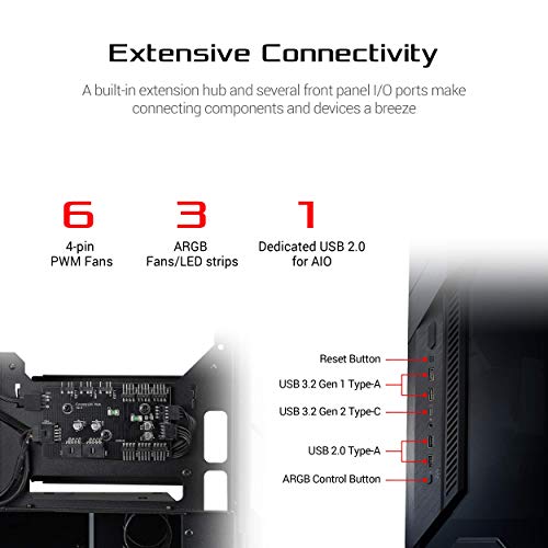 Image of ASUS ROG Z11 Mini-ITX /DTX Gaming Case with Patented 11 Tilt Design, Compatible with ATX Power Supply,3-Slot Graphics, Front I /O USB 3.2 Gen 2 Type-C, 2x USB 3.2 Gen 1 Type-A and ARGB Control Button