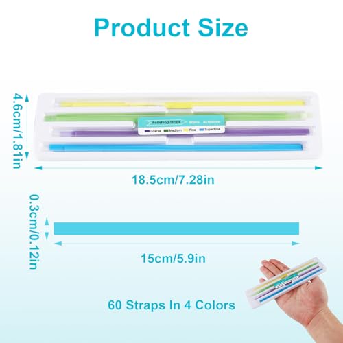 Zahn Schleifpapier, 60 Pcs Zahnschleifpapier (4 x 150 mm) Zahnschleifpapier für Zwischenräume Zähne Polieren Dental Polierstreifen Zahnband zum Polieren von Zähnen