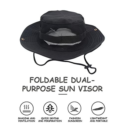 Foldable Boonie Fishing Hat UV Sun Hat Breathable Wide Brim Mesh Safari Boonie Hat Summer Outdoor Travel Hunting Hat3