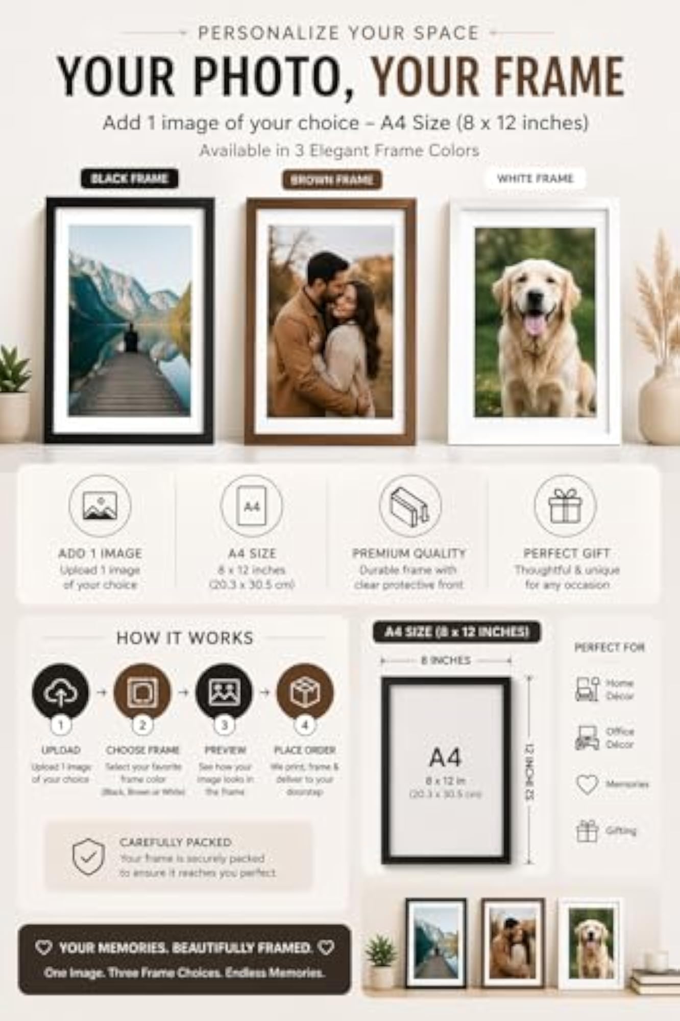 A4 Customization Photo Frame for Certificates and Artwork
