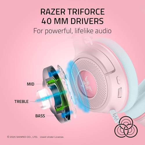 Razer Kraken V4 X Wired USB-C & Type A Gaming Headset, My Melody Edition - 1