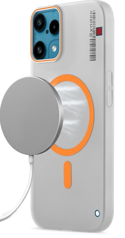 Image of Mr. Case Back Cover for Nothing Phone 3A Lite 5G Elegant Frosted White Translucent Back Only Compatible with Wireless Magnetic Accessories | Anti-Scratch Shockproof Phone Case - Orange