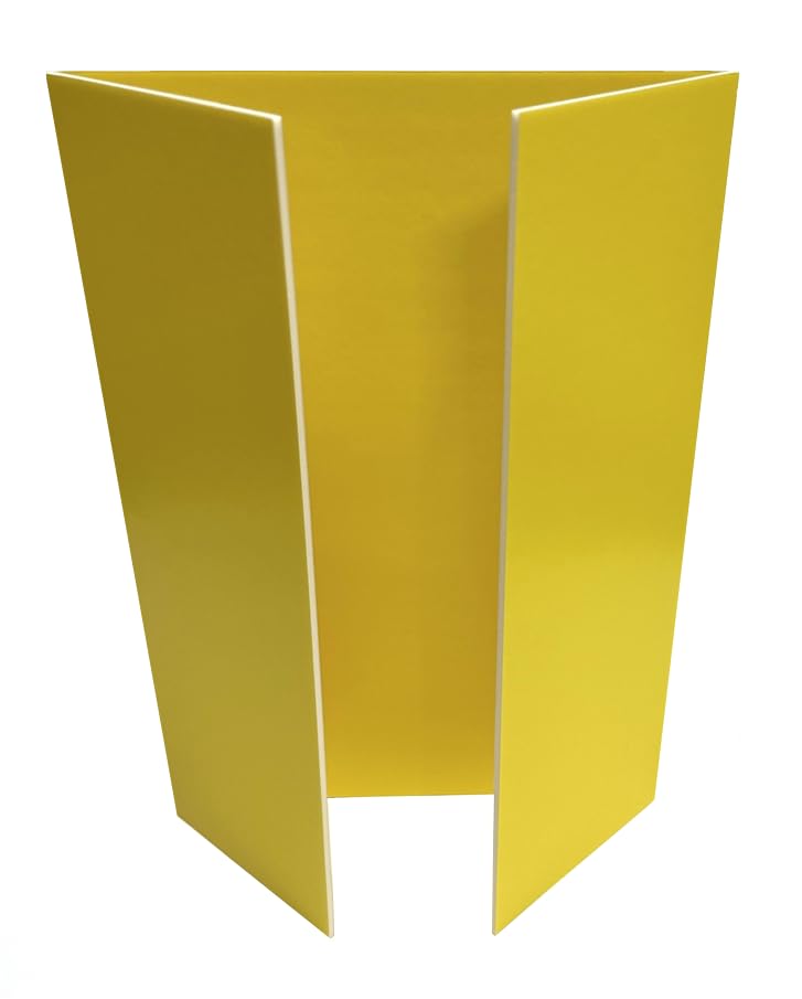 Boxes & Board Coloured Trifold Foam Board A1 Folds to A2 – Display Presentation Board for School, Science Projects, Exhibitions - (Choose Colours & Quantity) (Yellow, 10, Units)