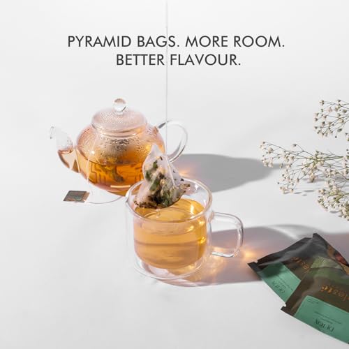 Image of Celeste Detox, Ginger Mint Tea with Lemongrass & Fennel | 15 Pyramid Herbal Tea Bags | 100% Natural Ingredients