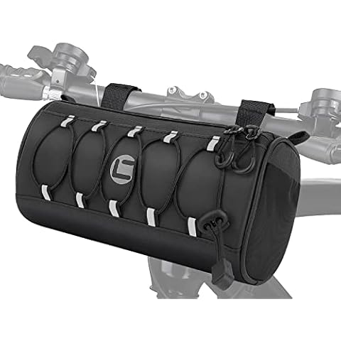 WOTOW Bike Handlebar Bag Waterproof - Bicycle Handlebar Bag with Large Reflective Area & Strips Cover