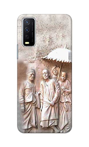 Image of Printed Hard Back Cover Case for Vivo Y12s | Y12s 2021 | Y12G | Y20A | Y20G Back Cover (Sai Baba) -1803