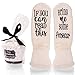 Produktbild Weiche Socken mit Aufschrift "If You Can Read This Bring Me Some Prosecco"  kuschelige warme lustige Socken mit Cupcake-Geschenkpapier, weiß