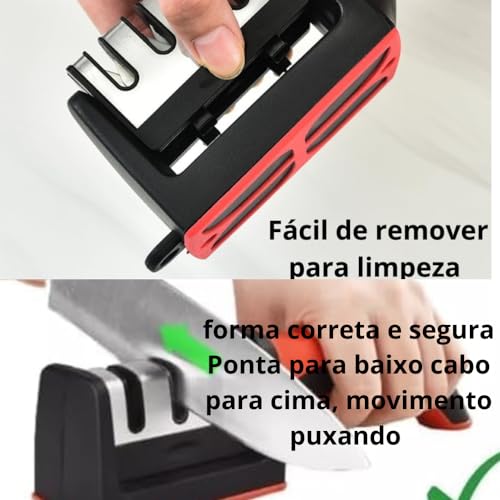 Amolador Afiador 4 em 1 Para Facas e Tesouras