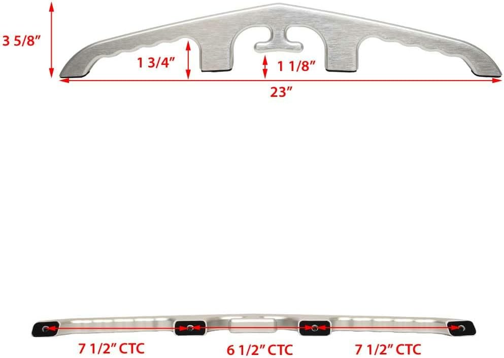 MasterCraft Transom Grab Rail with dimensions