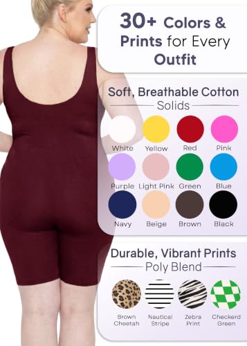 Image of STRETCH IS COMFORT Womens Plus Size Tank Unitard Athletic Rompers For Women
