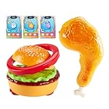 Juguete de Hamburguesa RC - Hamburguesa con Control Remoto a batería con música y luz | Juguet Interactivo con Patas de Pollo realistas | Juguete de Broma Divertido para niños y Estudiantes