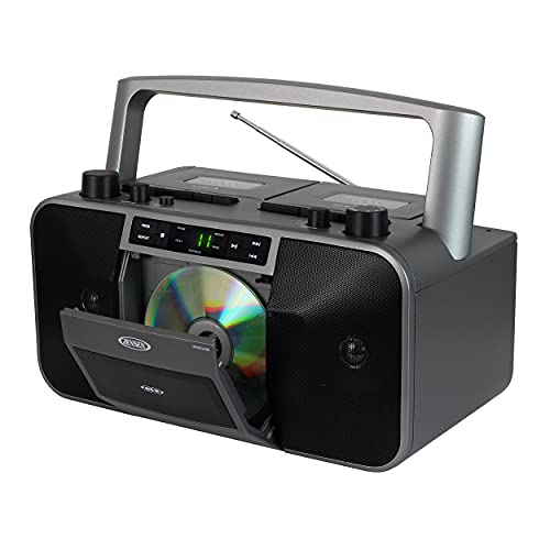 image for Jensen MCR-1500 Vintage Stereo Portable CD/MP3 Dual Cassette Deck Reco