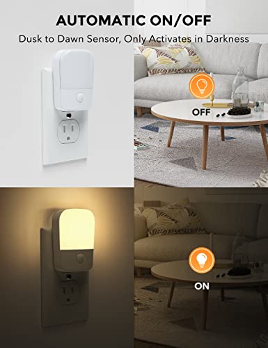 Specmsky Night Lights Plug into Wall[2 Pack], Night Light with Dusk to Dawn Sensor, 30/60LM Adjustable Brightness, 3000K Soft Warm Nightlights for Kids, Nursery, Bedroom,Bathroom and Kitchen. - Thumbnail 2