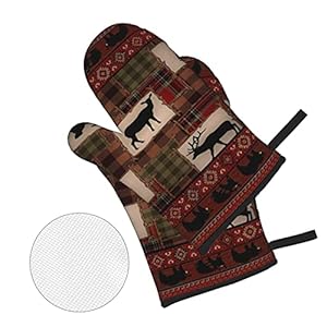 Ovenmittsandpotholderssetretrorusticlodgebeardeermooseheatresistantkitchenmicrowaveglovesandhotpadspotholderswithcottonlinergripcookingmittsforbakingcookinggrillingbbq Urban Country Home Decor Oven mitts and pot holders set retro rustic lodge bear deer moose heat resistant kitchen microwave gloves and hot pads potholders with cotton liner grip cooking mitts for baking cooking grilling bbq urban country home decor