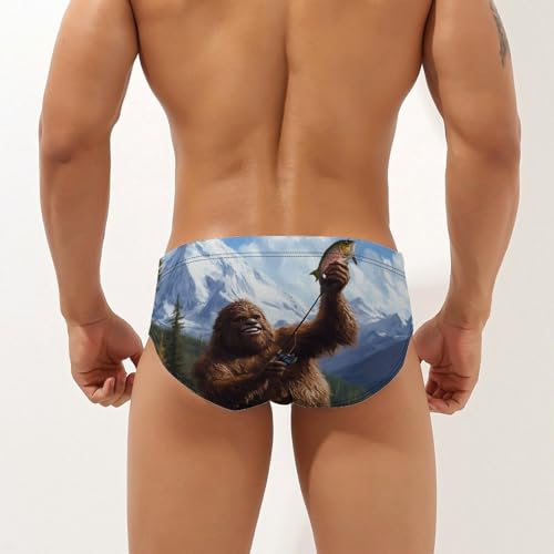 Bigfoot Fishing Mens Swim Briefs Sexy Bikini Swimwear Bathing Suits Trunks2