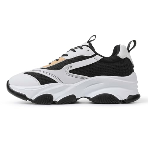 Celbreez Women's Fashion Sneakers Platform Light Weight Sneakers Chunky Sneakers for Women Lace Up Pull Tabs Sneakers for Women 6