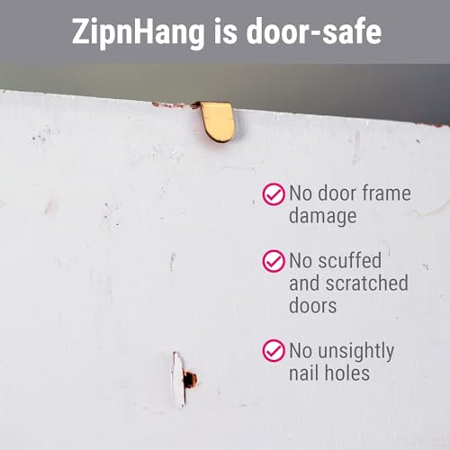 Image of Zip 'n Hang Wreath Hanger for Front Door, White, 1 Pack