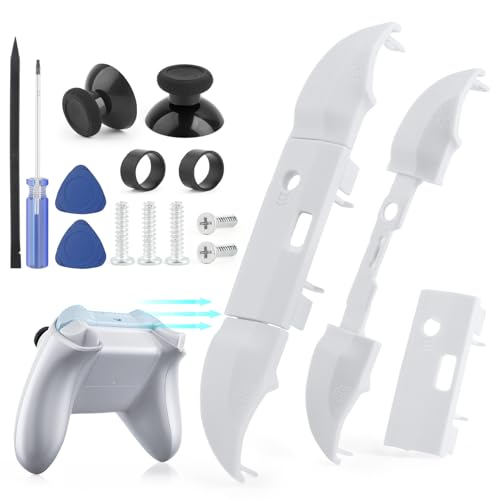 2 Satz LB RB Bumper Button Stoßstangen Auslöser für Xbox Series S/X Schulterauslöser Stoßfängertaste Obere mittlere Klammer für Xbox Series S/X ControllerErsatzzubehör mit Reparatur Kit(Weiß)Change