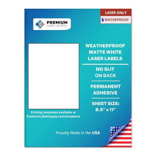 Label Supply Waterproof Matte White Sticker Paper - 8.5" x
