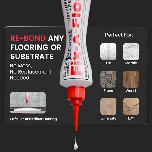 Fix-A-Floor Squeezy All-in-One Reparaturkleber für lose, hohle und knarrende Fliesen, Holz, LVT, LVP und Laminat