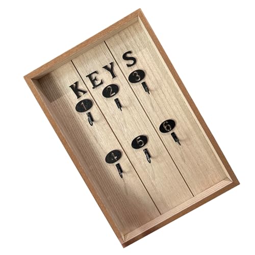 BUBEFSKD Quadrato Salvaspazio Parete Armadio Chiave In Legno Appeso Mensola Organizzatori Con 6 Ganci Per Casa E Ufficio Decorazioni Multifunzionale Rack