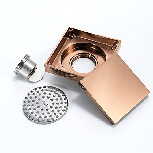 Bonde de douche laiton rose contre les ruptures de carrelage