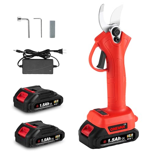 Electric Pruning Shears, Cordless Pruner with 2x1500mAh Battery, Cutting Diameter 1.2 inch, Power Pruner for Gardening and Branch Pruning