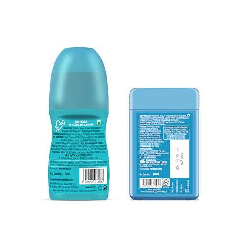 Image of Eva Splash Underarm Deo Rollon |For Fresh Underarms, 50Ml & Eva Purse Perfume Aura |Floral | 18 Ml Combo Pack