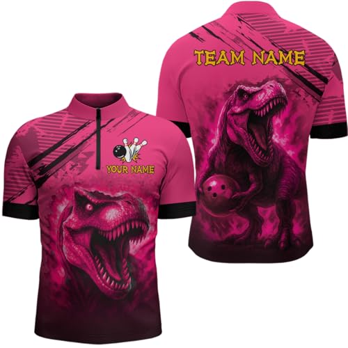 Personalized Dinosaur Bowling Jerseys Bowling Shirts for Men Women Bowling Outfit Bowling Team Jersey Polo & Quarter-Zip3