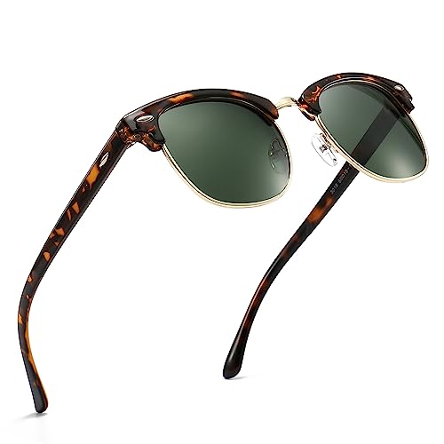 Image of SUNGAIT Polarized Sunglasses for Men and Women, Classic Half-Frame Retro Shades for Driving, Travel, and Outdoor Activities