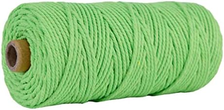 Macrame Cord 3 mm x 200 M 4-Strand Twisted Cotton Macrame Rope Thick Natural Cotton Cord Yarn for DIY Craft Wall Hanging Plant Hanger Home Decorations, Gift Wrapping