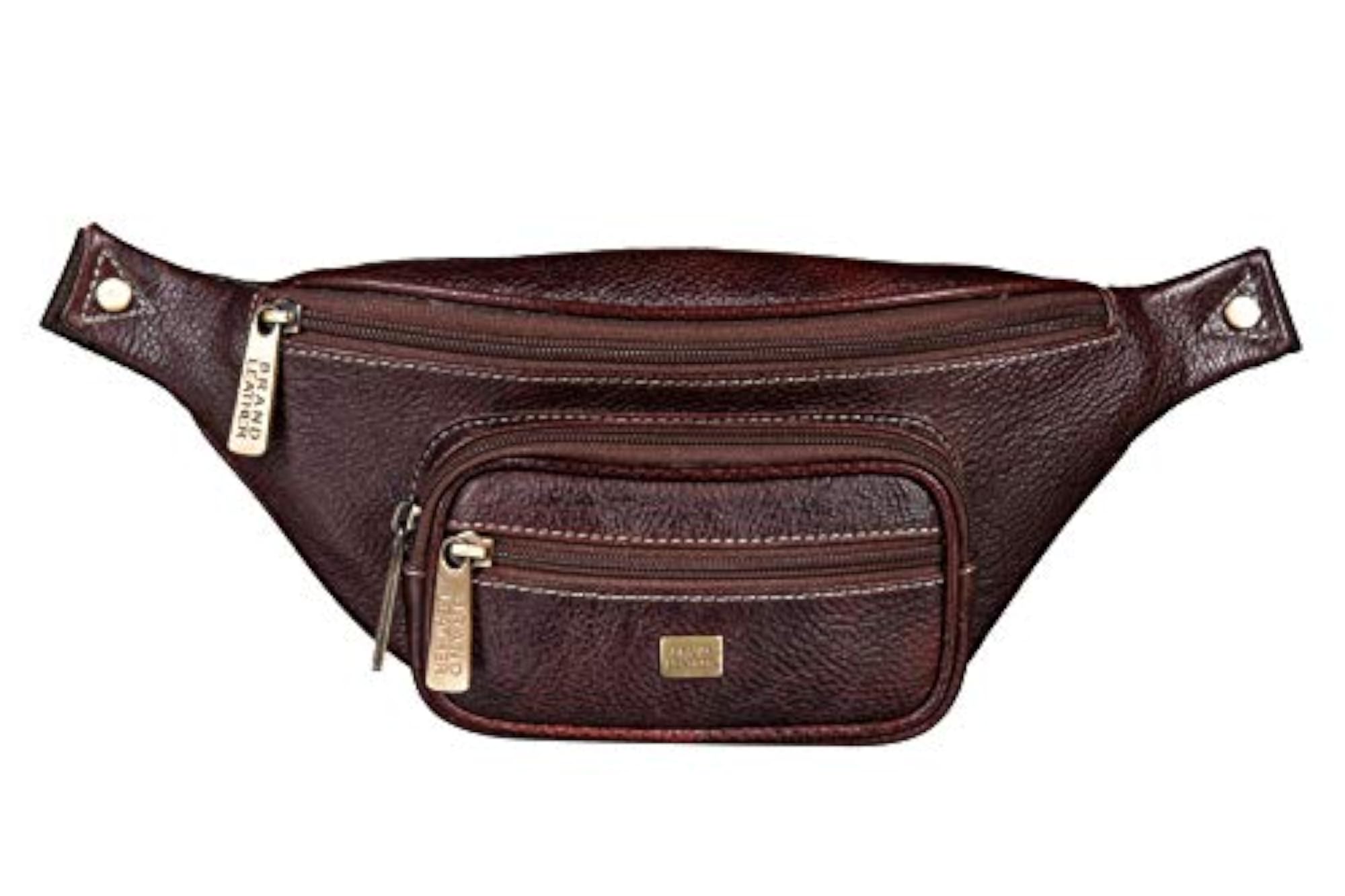 Stylish Genuine Waist Bag Travel Pouch, Brown