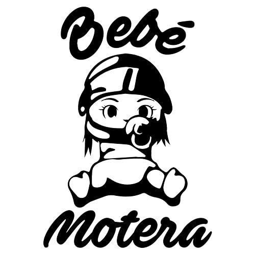 Soy motera Pegatina Vinilo 18x12,5cm Bebe (Blanco)