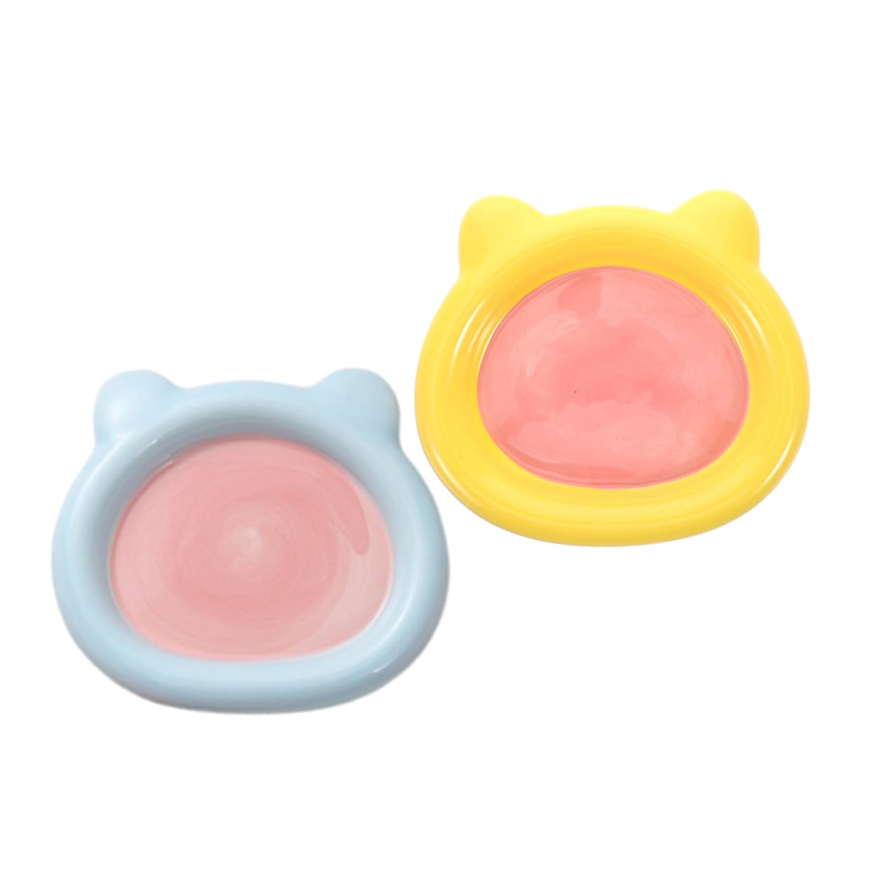 Ciotola per Gatti in Ceramica, Set 2 Pezzi Antischizzo | Uso Versatile per Pappa e Acqua, Formato Piatto per Gattini, Adatto a Casa e Piccoli Cani