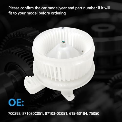 Image of HVAC Heater Blower Motor Compatible with Toyota Sequoia 2008-2022 Sienna 2011-2020 Front Side Replaces 87103-0C051, 700298, 75050, 871030C051