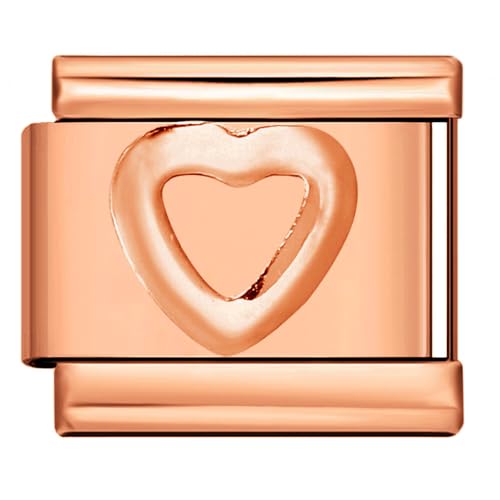 Abalorio de acero oro rosa 9 mm compatible con Nomination para regalar joya