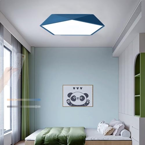 Plafonnier LED bleu pour chambre et balcon, lampe de plafond design pour couloir lumineux