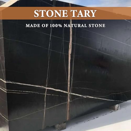 Image of Koville Black Marble Vanity Tray for Bathroom Countertop, 10 inchx5 inch Natural Marble Catchall Tray Perfume Trays for Dresser, Stone Jewelry Dish Candle Holder for Home Decor, Stone Oval Trays