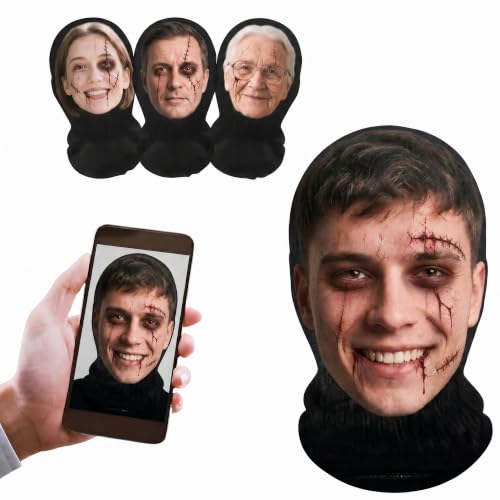 Custom 3D Personalized Full Face Mask with Photo/Text/Logo – Soft Breathable Ban...