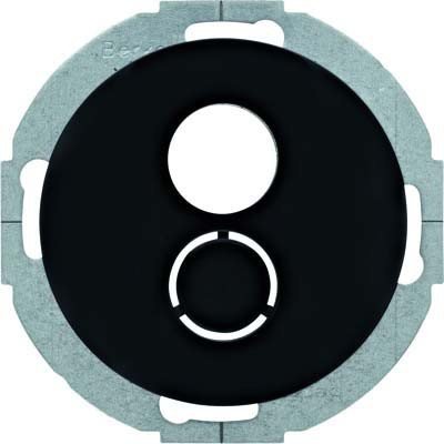 Tapa conector mini con bastidor R.CLASSIC acabado negro brillo espejo 1