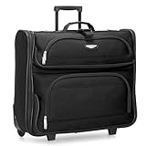 Travelers Choice TS6944K Amsterdam Business Rolling Garment Bag in Black