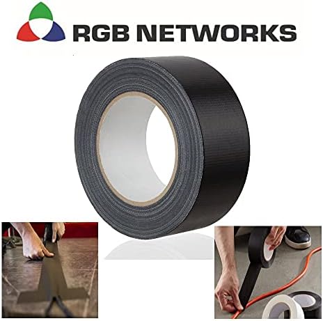 Black Gaffa Duct Tape 48mm x 50m 0.18mm Thickness Sticky Heavy Duty Multipurpose Adhesive Weatherproof Cloth Backed by RGB Networks Ltd (black)