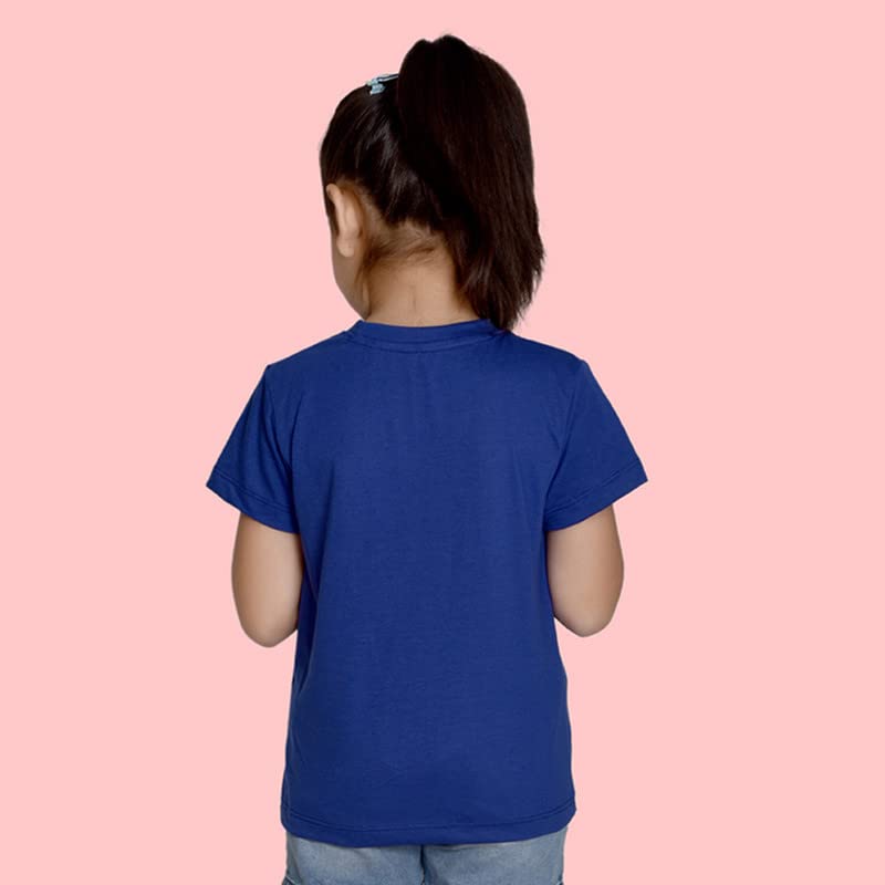 Image of Nusyl Girls Half Sleeves T-Shirt for Kids | Cute Printed Casual Wear | Soft Cotton Blend | Comfortable Regular Fit | 2-16 Years | Multiple Colors & Pack Options