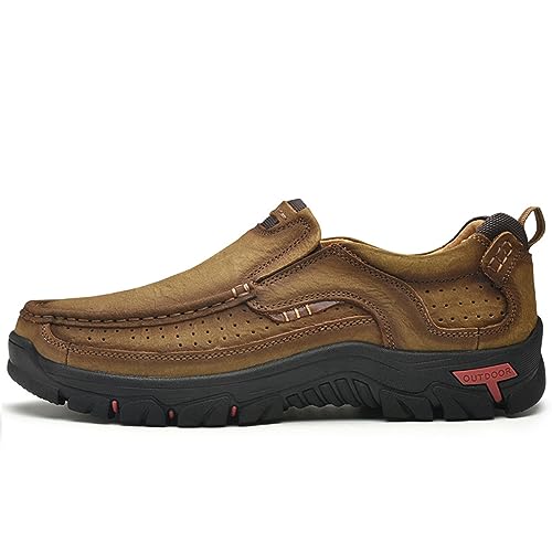 Men Casual Shoes Outdoor Leather Slip On Loafers Walking Shoes2