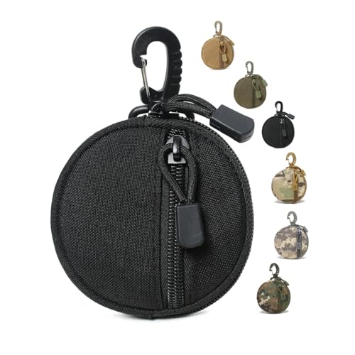 Mini bolsa tática MOLLE – Bolsa resistente EDC pequena bolsa utilitária para viagens ao ar livre (preto)