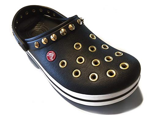 [株式会社マックストラスト] クロックス パンク 純金メッキ加工 カスタム クロックバンド 黒 ブラック crocband (27)