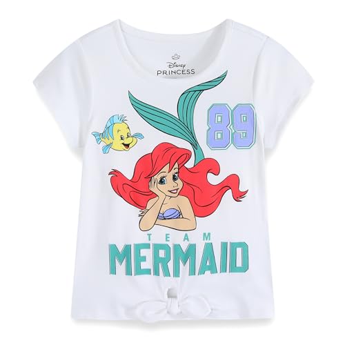 Image of Disney Minnie Mouse Little Mermaid Girls 5 Piece Set with 2 Tops, Leggings, Shorts & Scrunchie for Toddlers & Big Kids