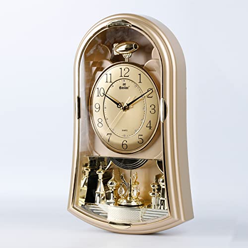 Pendulum Magic Motion Chime Clock - Decorative Wall Clock With Pendulum ，Battery Operated & Silent, For Living Room, Office, Home Decor & Gift #TOP2