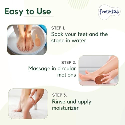 Footvital Pumice Stone for Feet, Foot Exfoliator Scrubber, Callus Remover, Made of Natural Terra-Cotta, Exfoliates & Smooths Rough Skin (Pack of 2) 1
